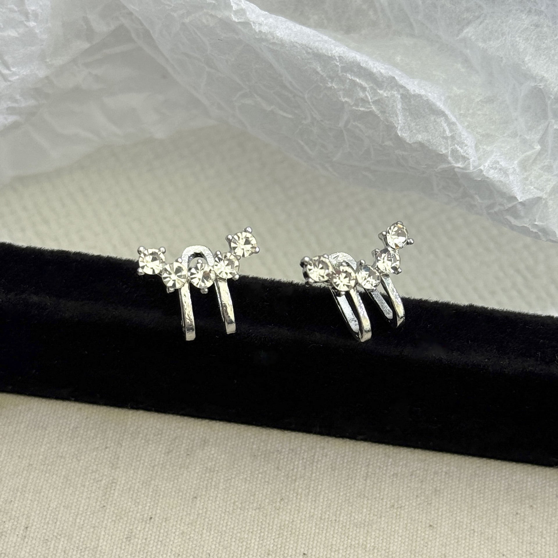 Wholesale Big Dipper Zircon Stud Earrings Silver Tone Trendy Jewelry Accessory For Everyday Wear And Boutique Resale