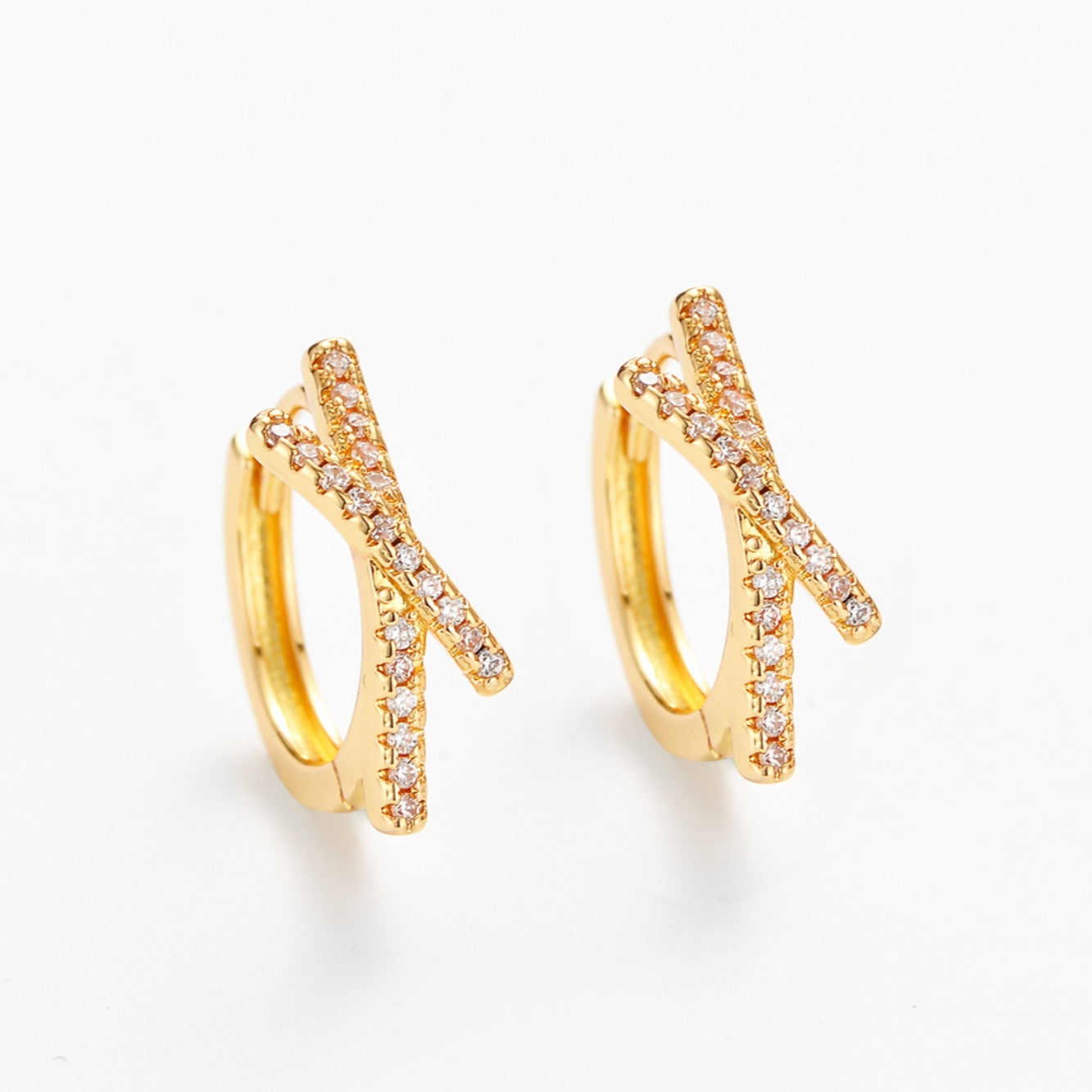 Wholesale Zircon Cross Earrings,  Niche Design