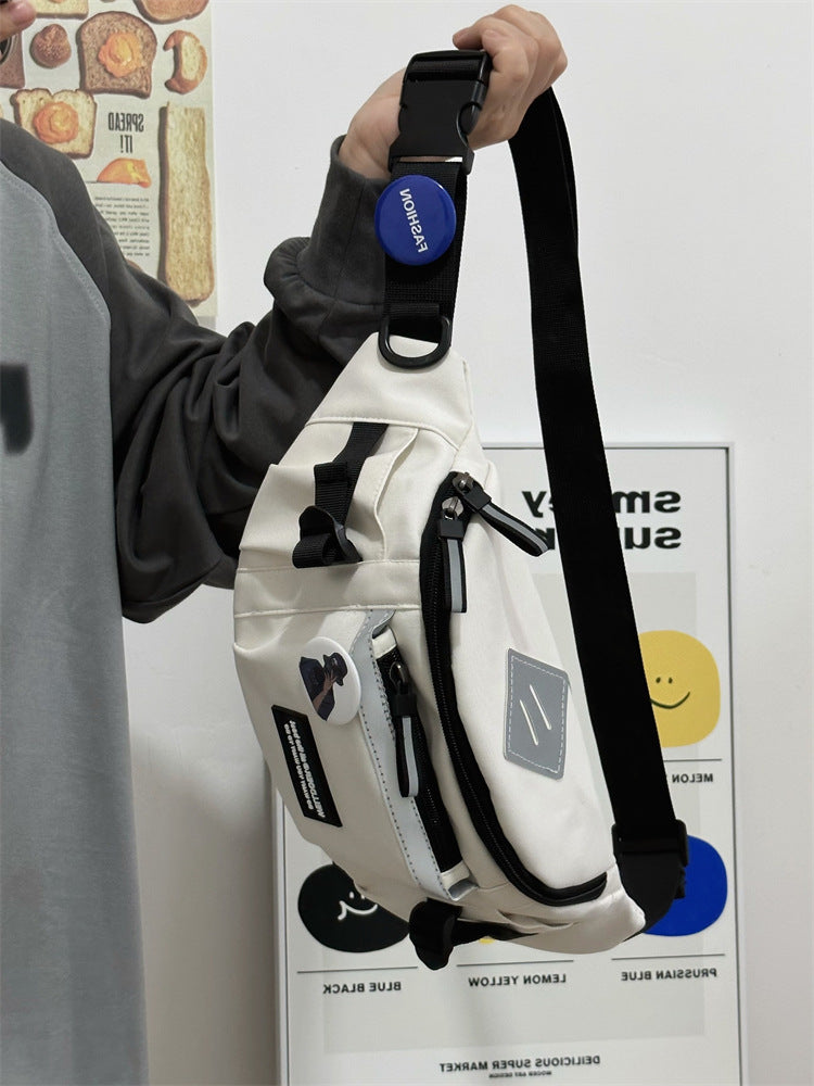 Wholesale Men's chest bag workwear style sports messenger bag versatile student cycling shoulder waist bag