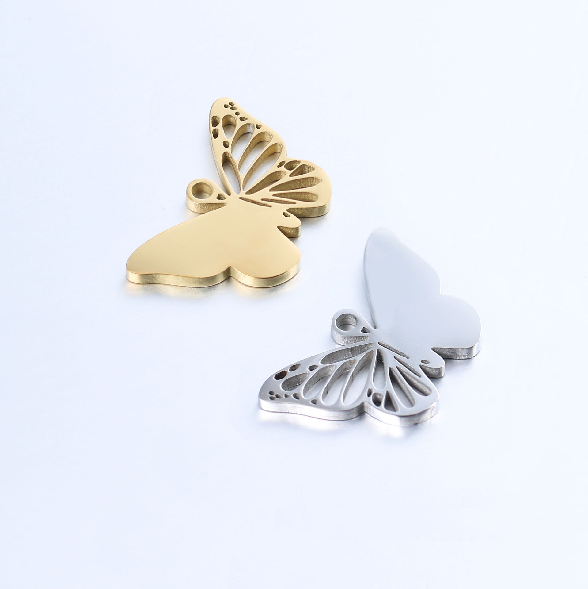 Wholesale Stainless Steel Mirror Creative Hollow Butterfly Diy Pendant