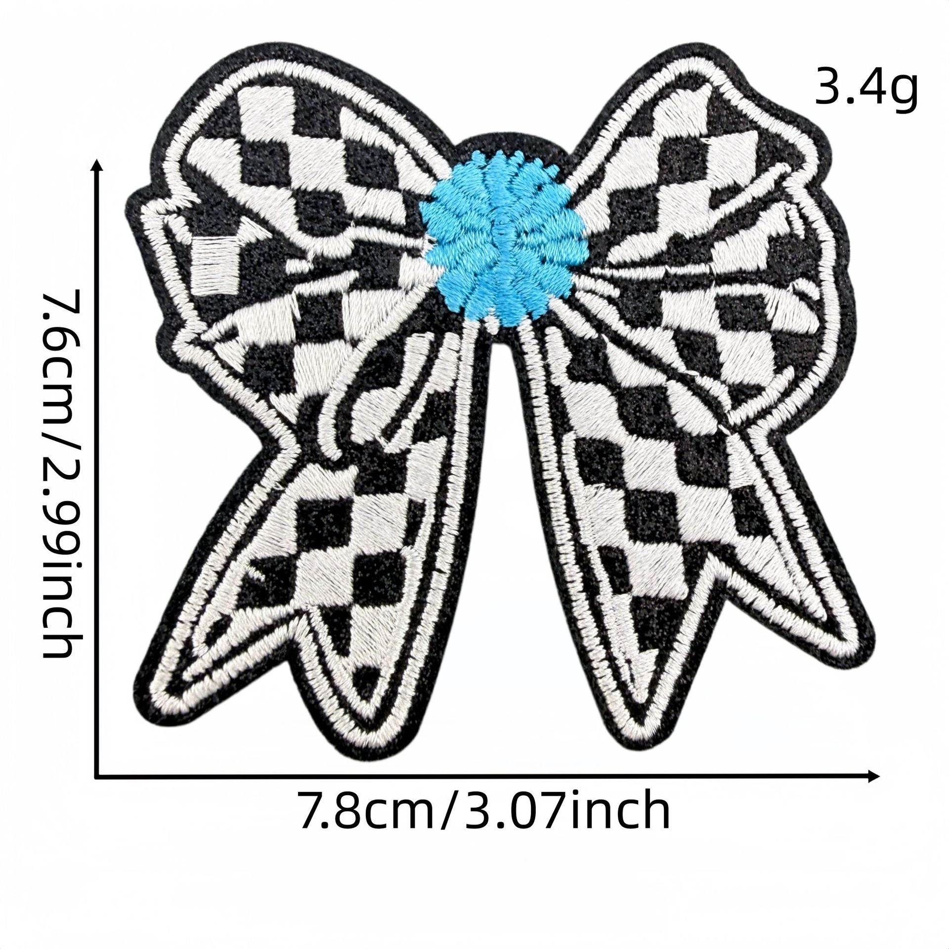Wholesale Chic Embroidered Patch Set Of 18 Polyester Thread Cowboy Skull Bow Checkerboard DIY Craft Supply For Clothing Decoration
