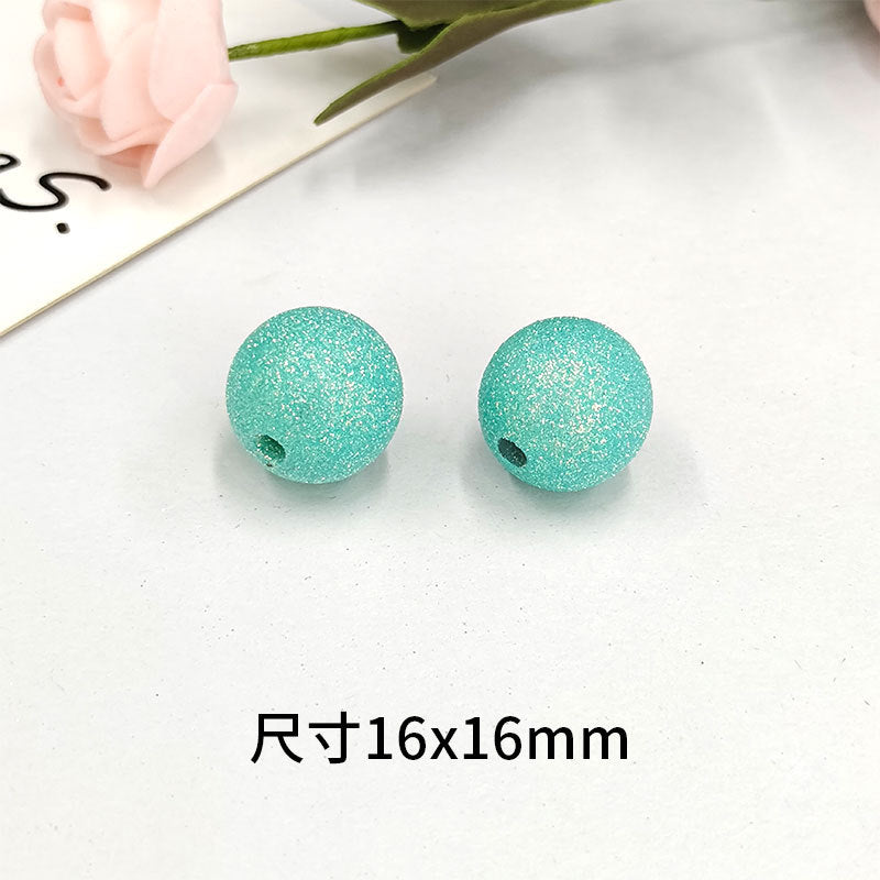 Wholesale 100pcs/pack Sparkling Powder 16mm Round Beads DIY Acrylic Beads