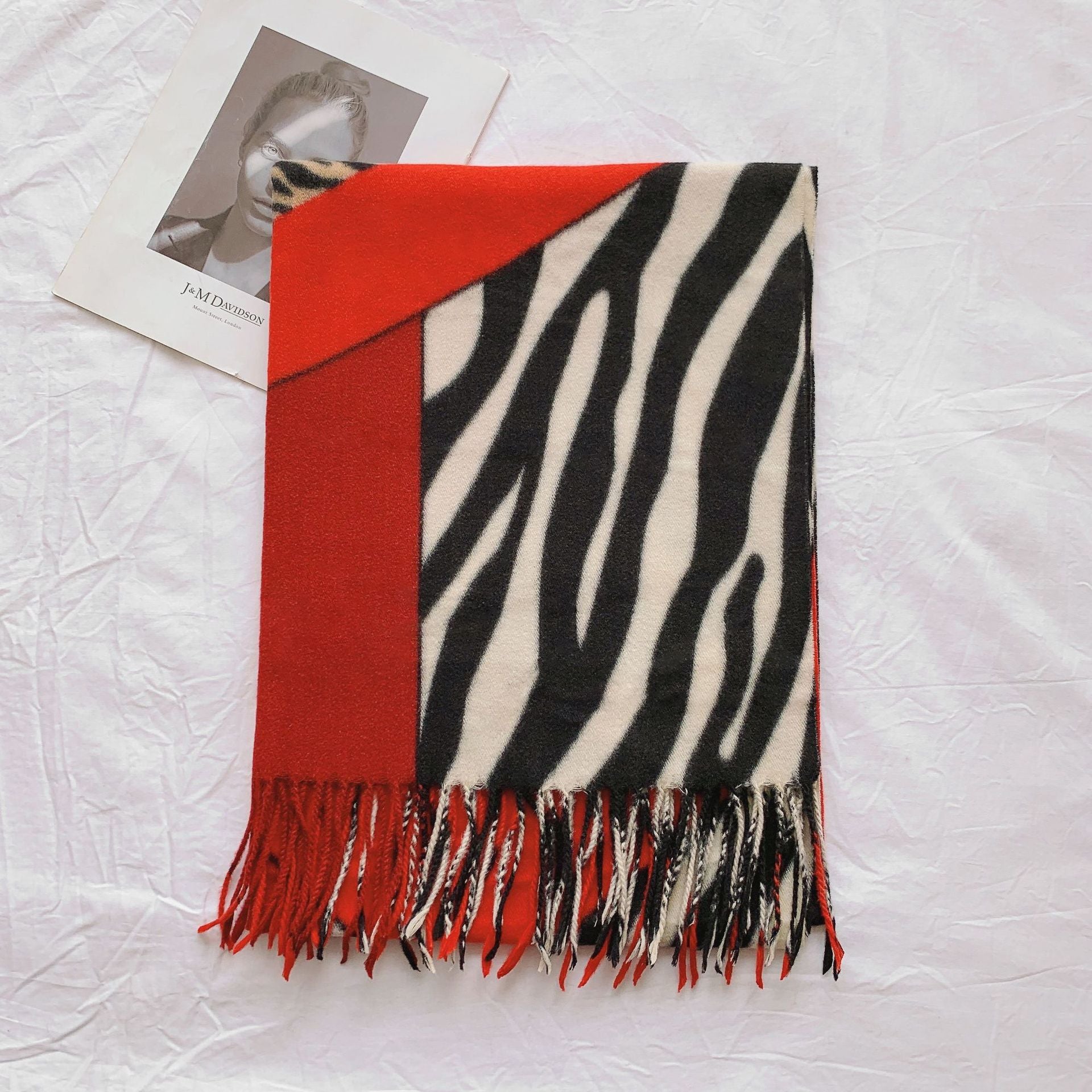 Wholesale Zebra Print Imitation Cashmere Neck Scarf Thickened Warm Scarf