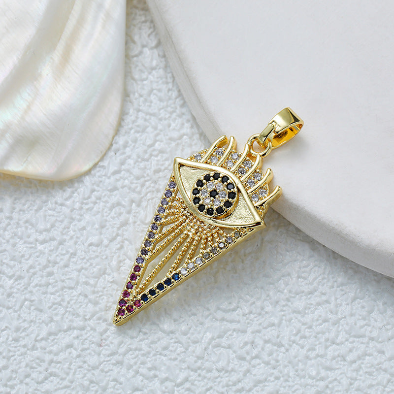 Wholesale Fully Inlaid Zirconia Devil's Eye Necklace DIY Pendant