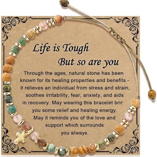 Wholesale Natural stone heart pendant bracelet