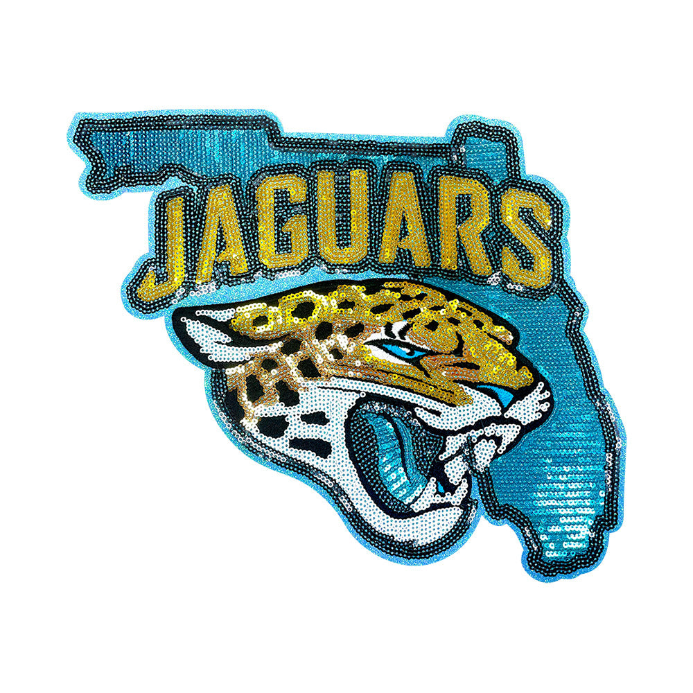 Wholesale sonville Jaguars Sequined Jaguar Head Embroidered Patch Trendy Iron On et Decorative Accessory Gift For Football Fans OLY Exclusive