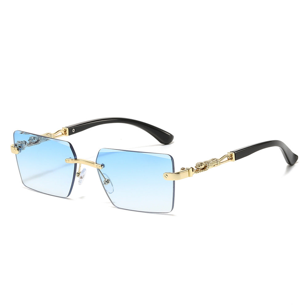 Wholesale Square Fashion Frameless Cut Edge PC Sunglasses