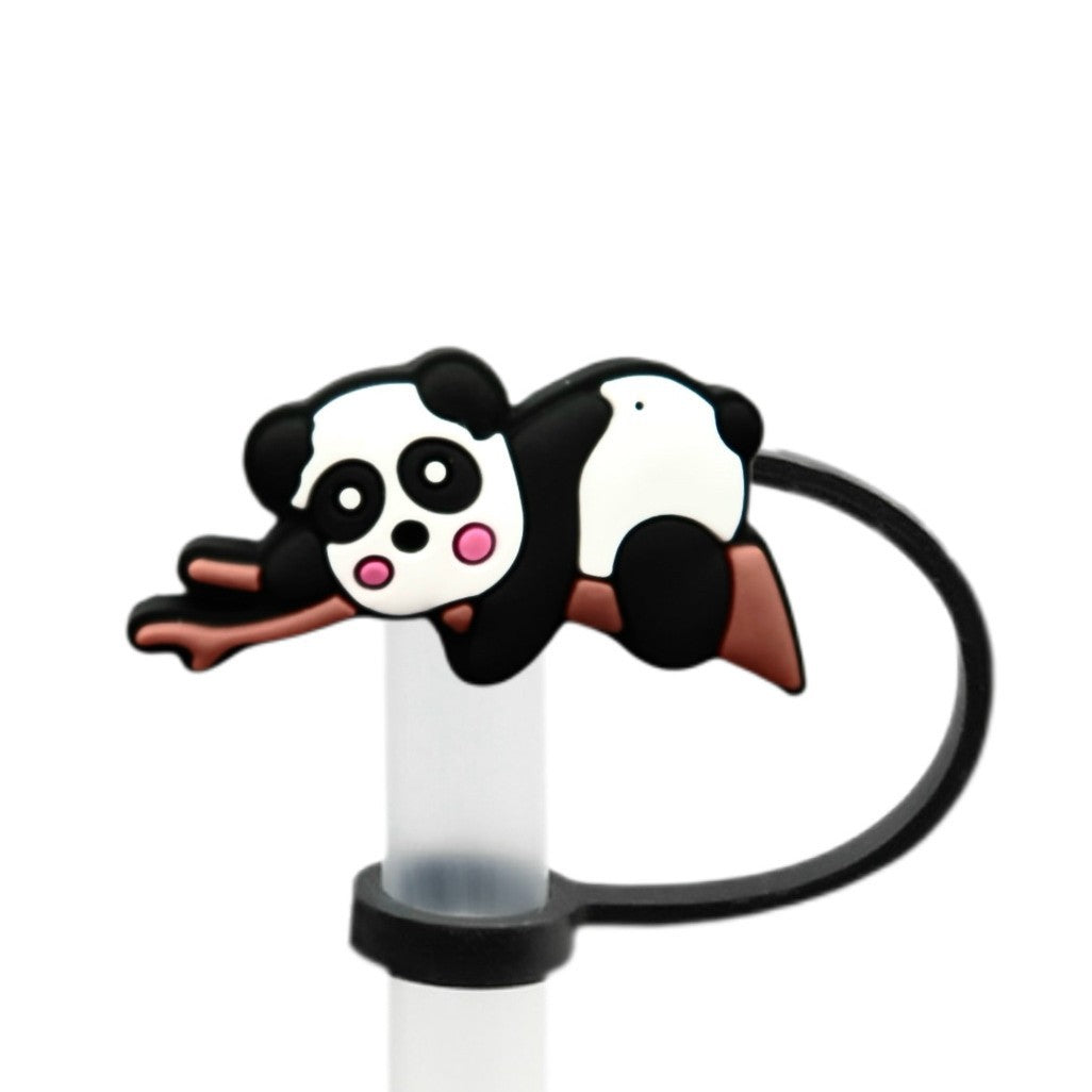 Wholesale 10pcs Cute Panda Straw Tube Cap