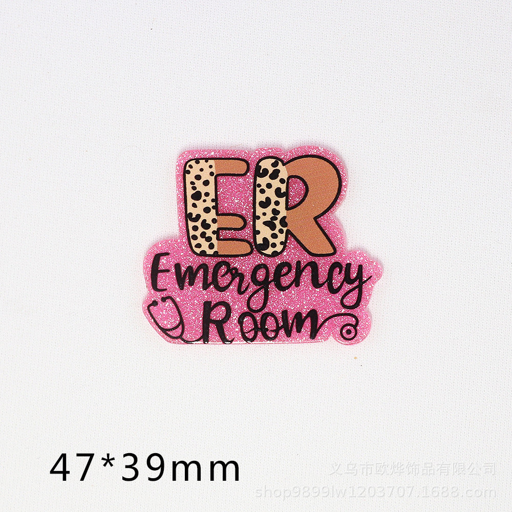 Wholesale   10pcs/pack  Cartoon letter rainbow heart bag accessories Acrylic Flatback