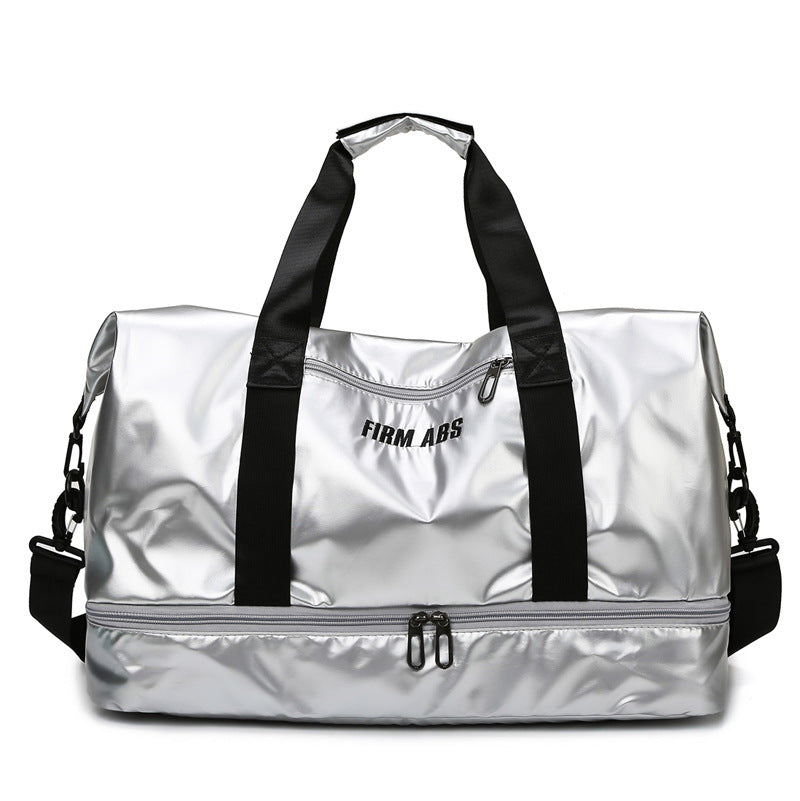 Wholesale of Large Capacity Pearlescent Fabric Fitness Bags with Wet and Dry Separation Nylon Travel Bags