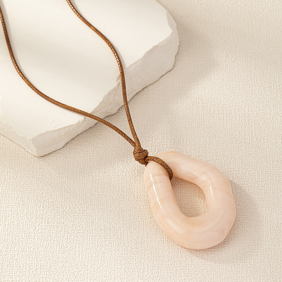 Wholesale Glass Sun Cross Geometric Pendant Rope Necklace