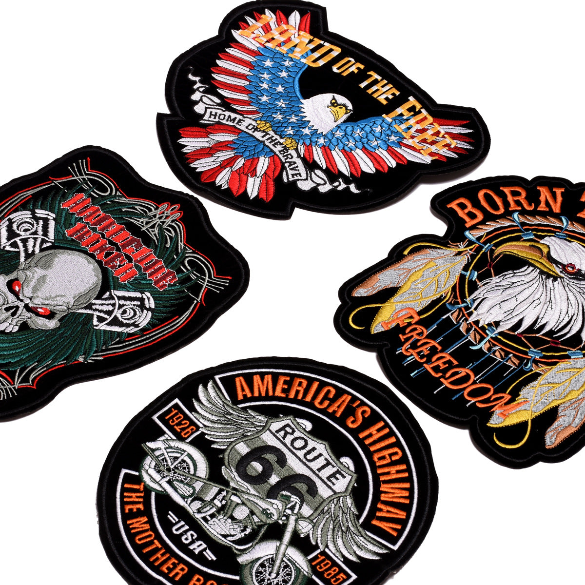 Wholesale Oversized Embroidered Eagle Patch Punk Motorcycle Badge Cloth Applique For Clothing DIY Craft Supply