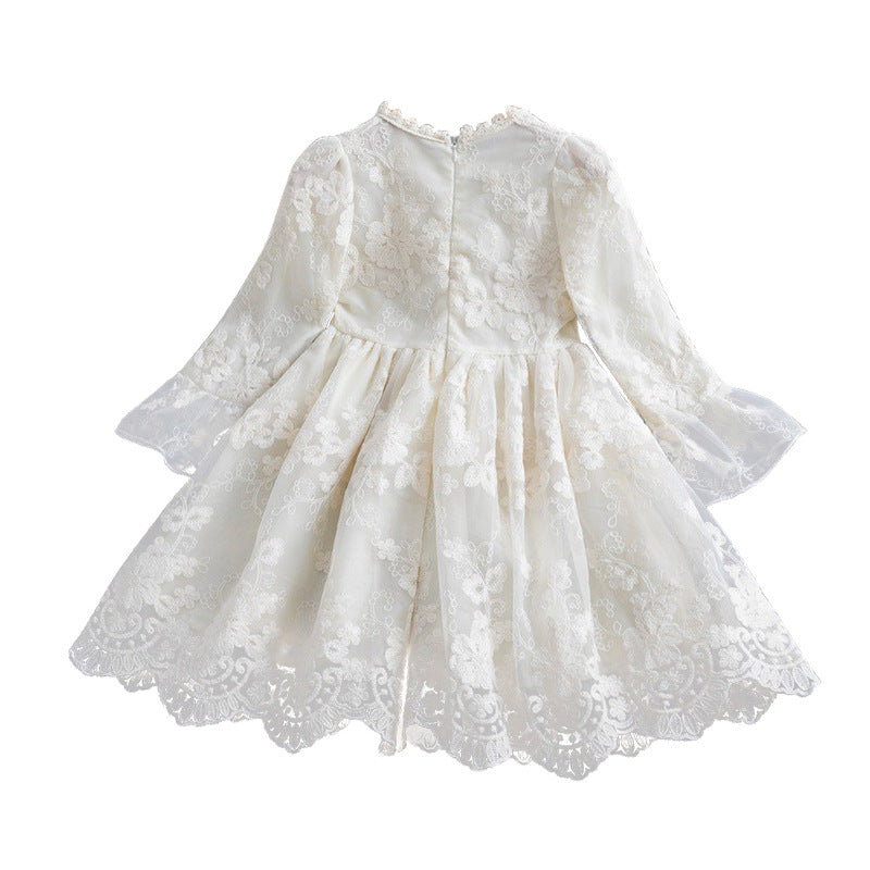 Wholesale Children's Short Sleeved Lace Polyester Dresses