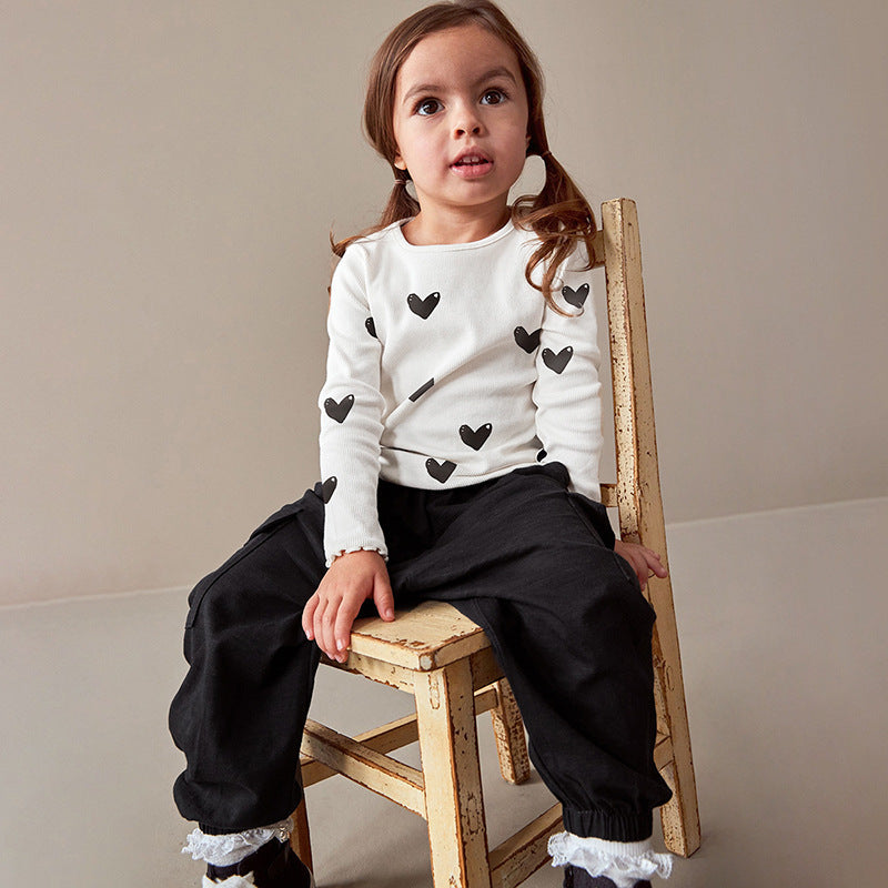 Wholesale Autumn Long Sleeved Casual Love Cute Baby Clothes