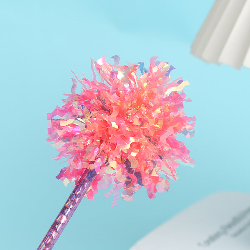 Wholesale New Creative Christmas Cute Ribbons Plastic Hair Ball Pens