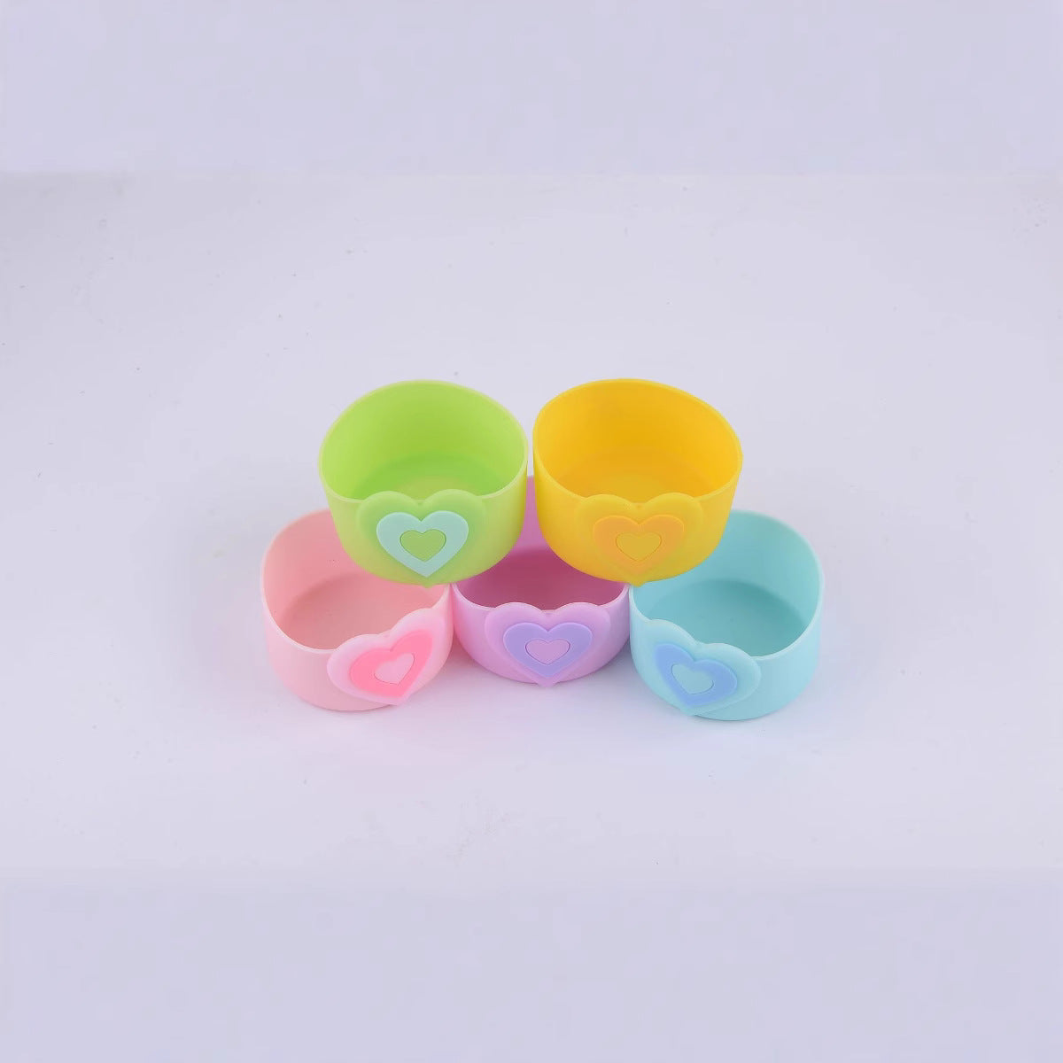 Wholesale  New Creative 10mm Colorful Heart Straw Cap Dustproof 7.5cm Silicone Protective Cup Cover Anti-Fall Accessories