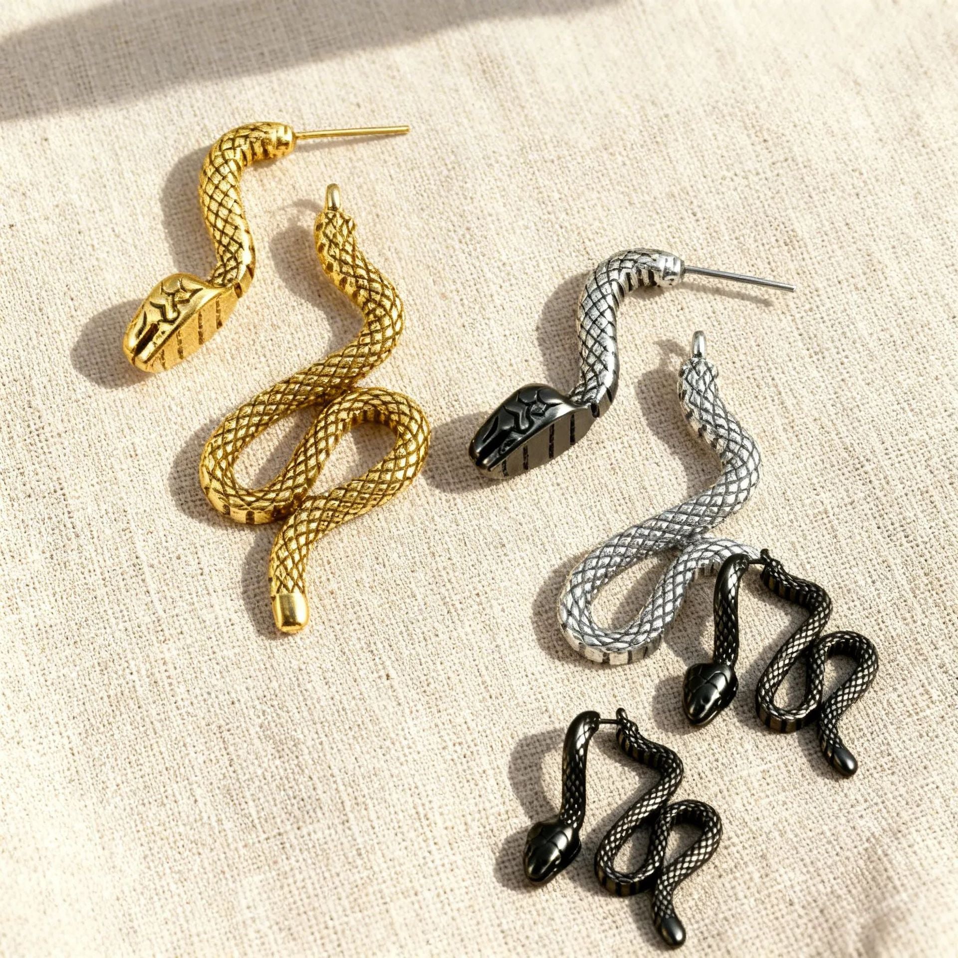 Wholesale Stylish Detachable Snake Earrings Zinc Alloy Fashion Jewelry Accessory For Boutique Resale And Gift