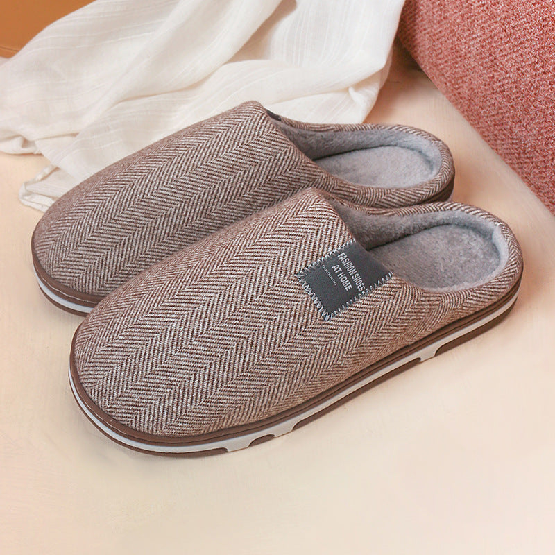 Wholesale Autumn and Winter Indoor Home Simple Solid Color Thick Bottom Plush Warm Slippers