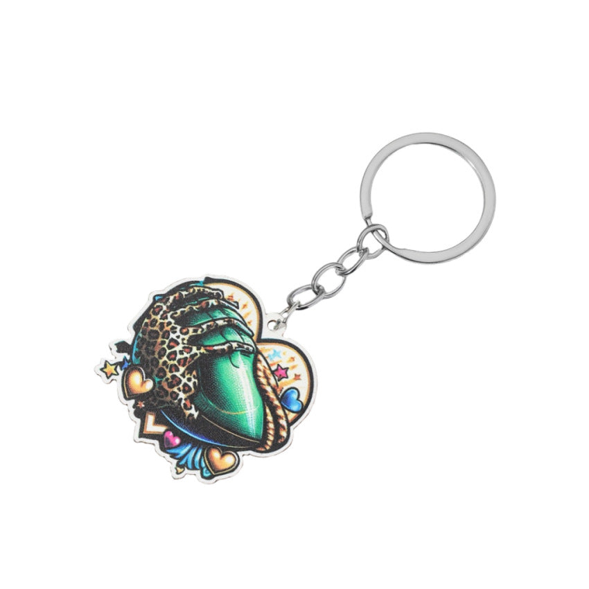 Wholesale Rugby Wooden Love Keychain