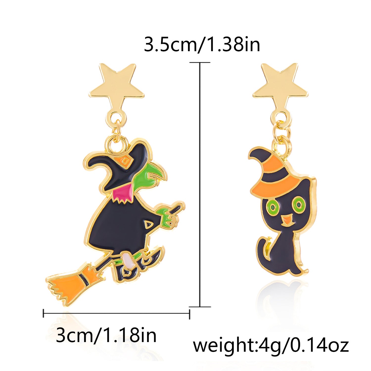 Wholesale Halloween Asymmetrical Pumpkin Ghost Earrings