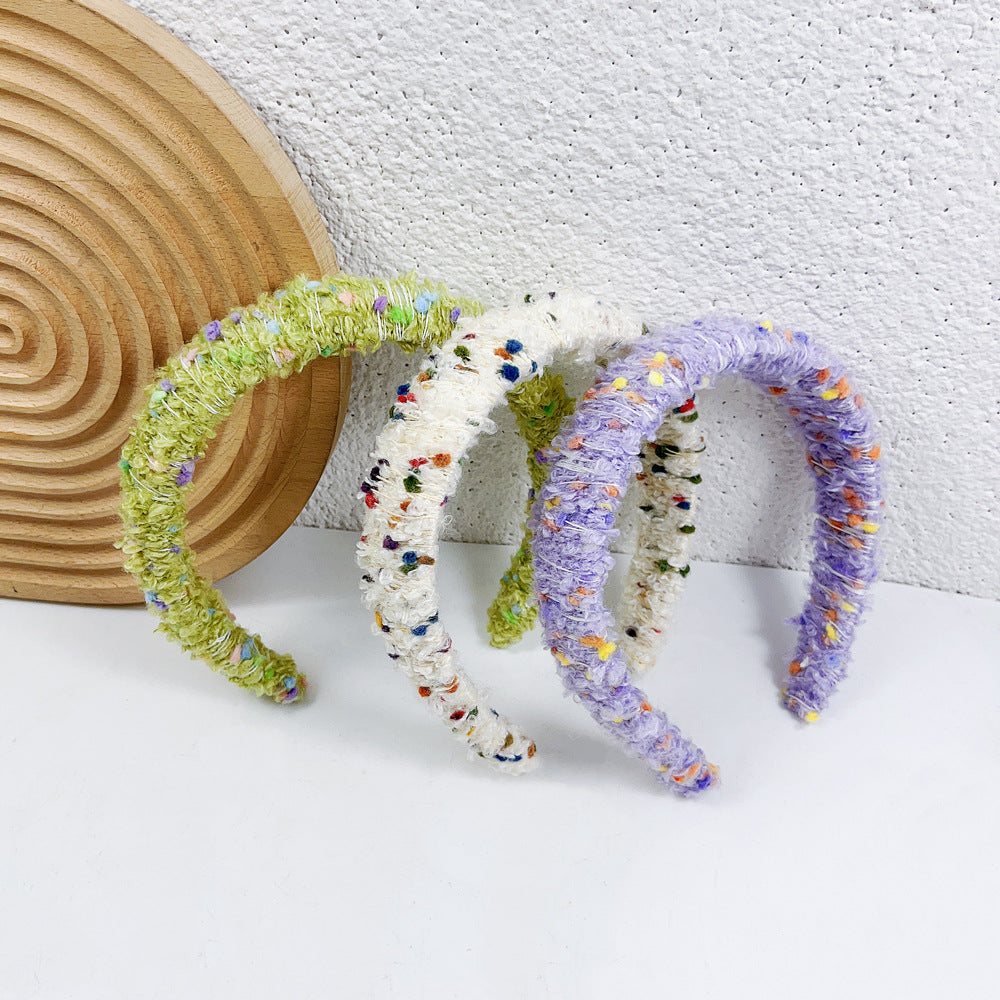 Wholesale Autumn and Winter Colored Wool Wrapped Plush Hair Bands