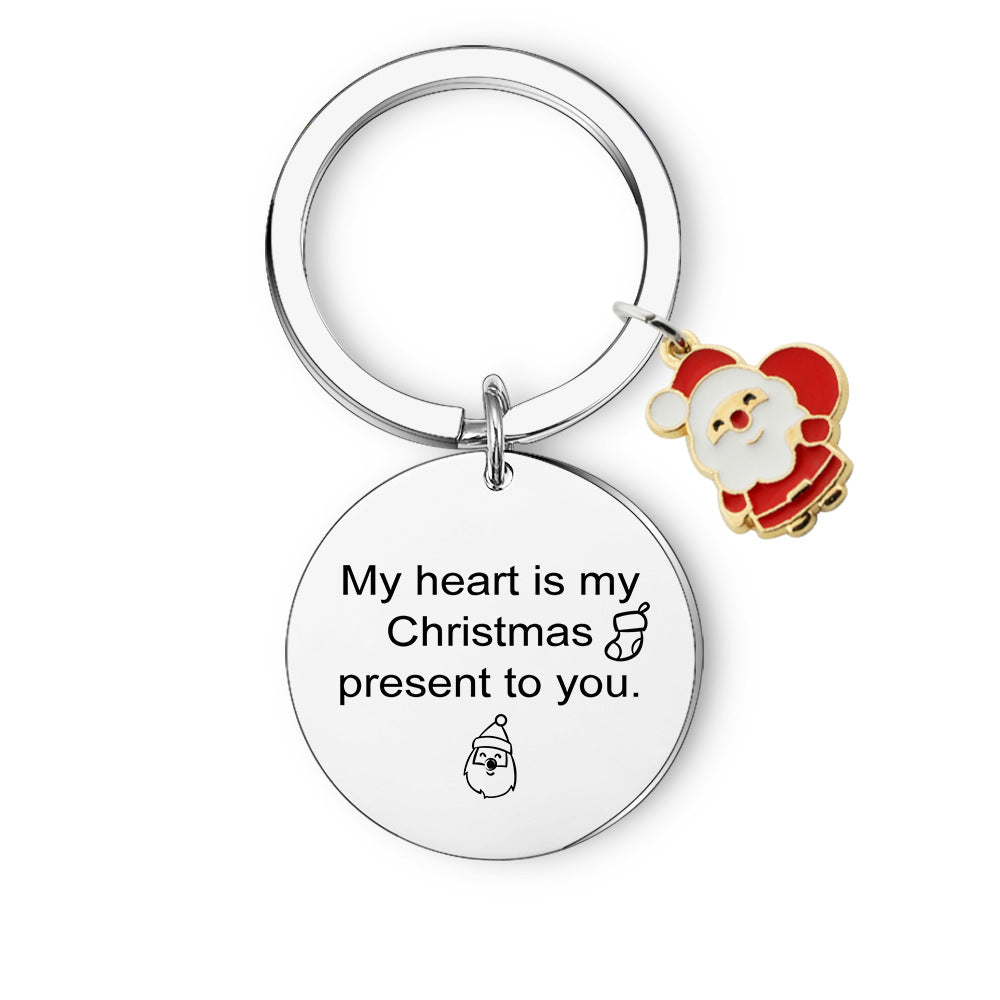 Wholesale Christmas Series Santa Claus Stainless Steel Keychain