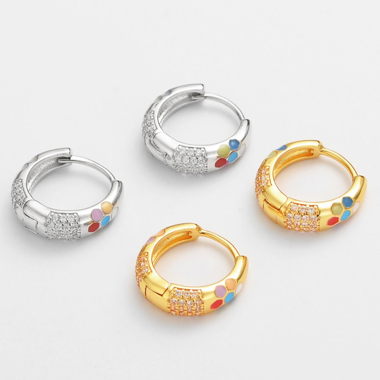 Wholesale Niche Enamel Zircon Earrings