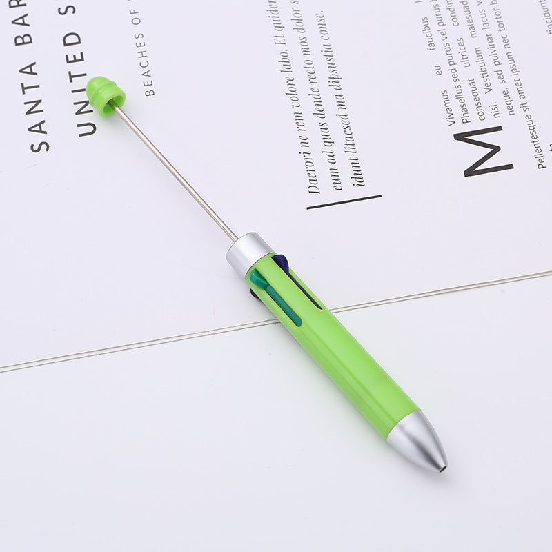 Wholesale DIY Beaded Multi Color Press Four Color Refill Plastic Ballpoint Pen