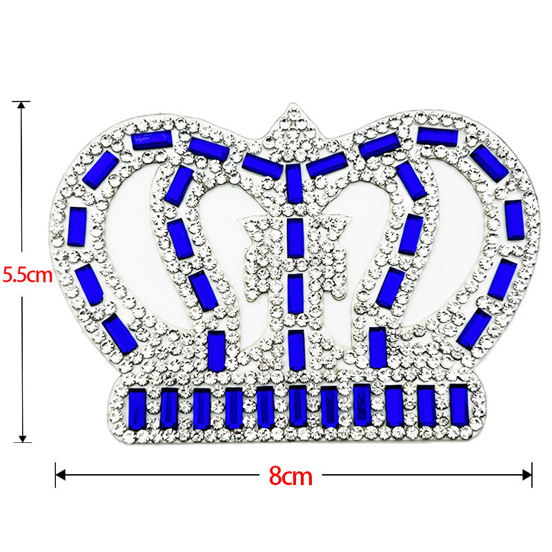 Wholesale 10pcs Colorful Crown Diamond Embroidery DIY Patches
