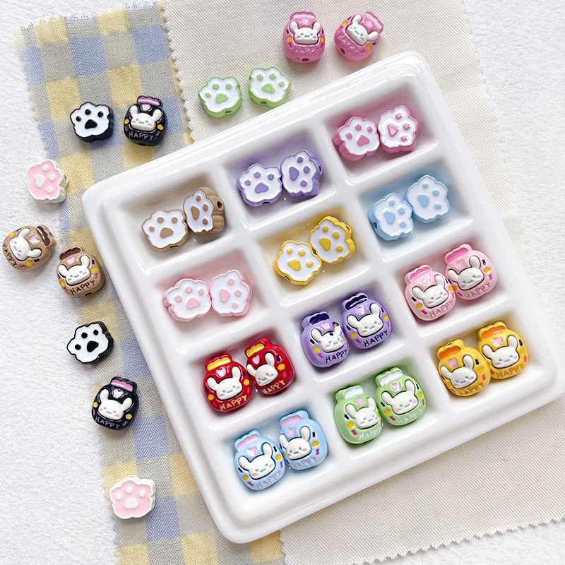 Wholesale 10pcs Cartoon Cute Dog Cute cartoon dog paw print Beads