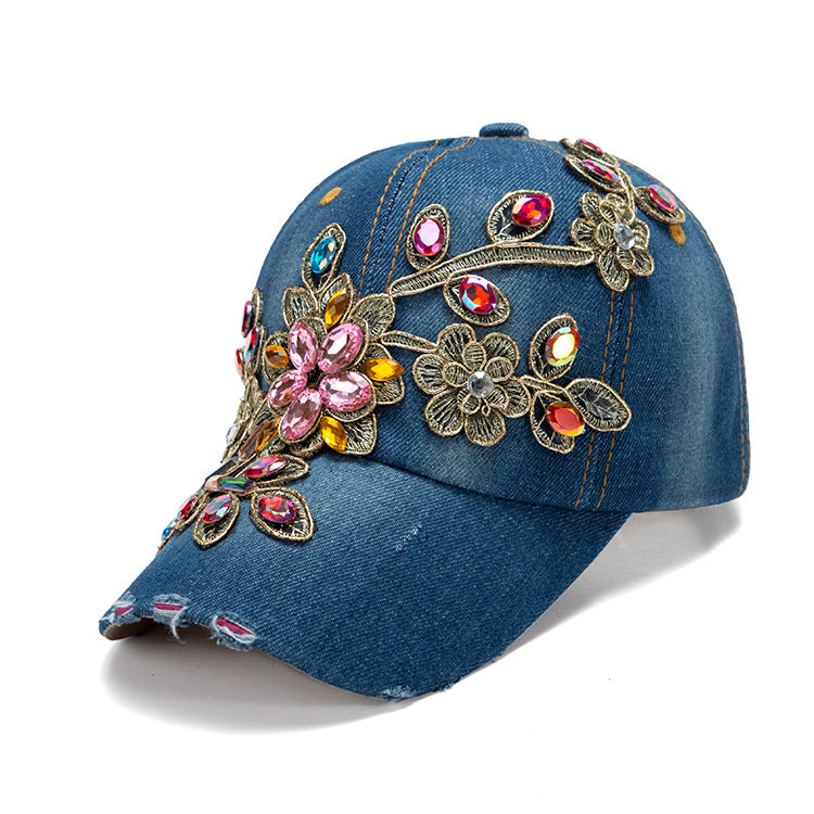 Wholesale Handmade Diamond Gilt Edged Louver Cotton Baseball Cap