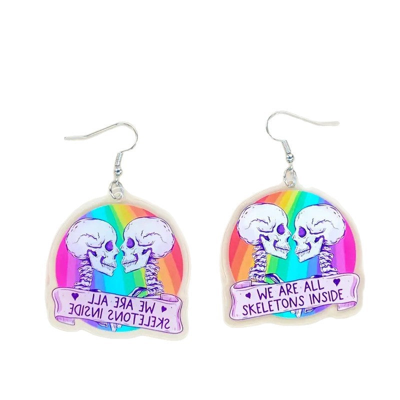 Wholesale Skull Earrings Christmas Nightmare Round Earrings