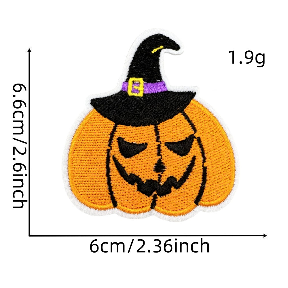 Wholesale Polyester Iron On Embroidered Patches  Pumpkin Ghost Black Series Home Decor Accent