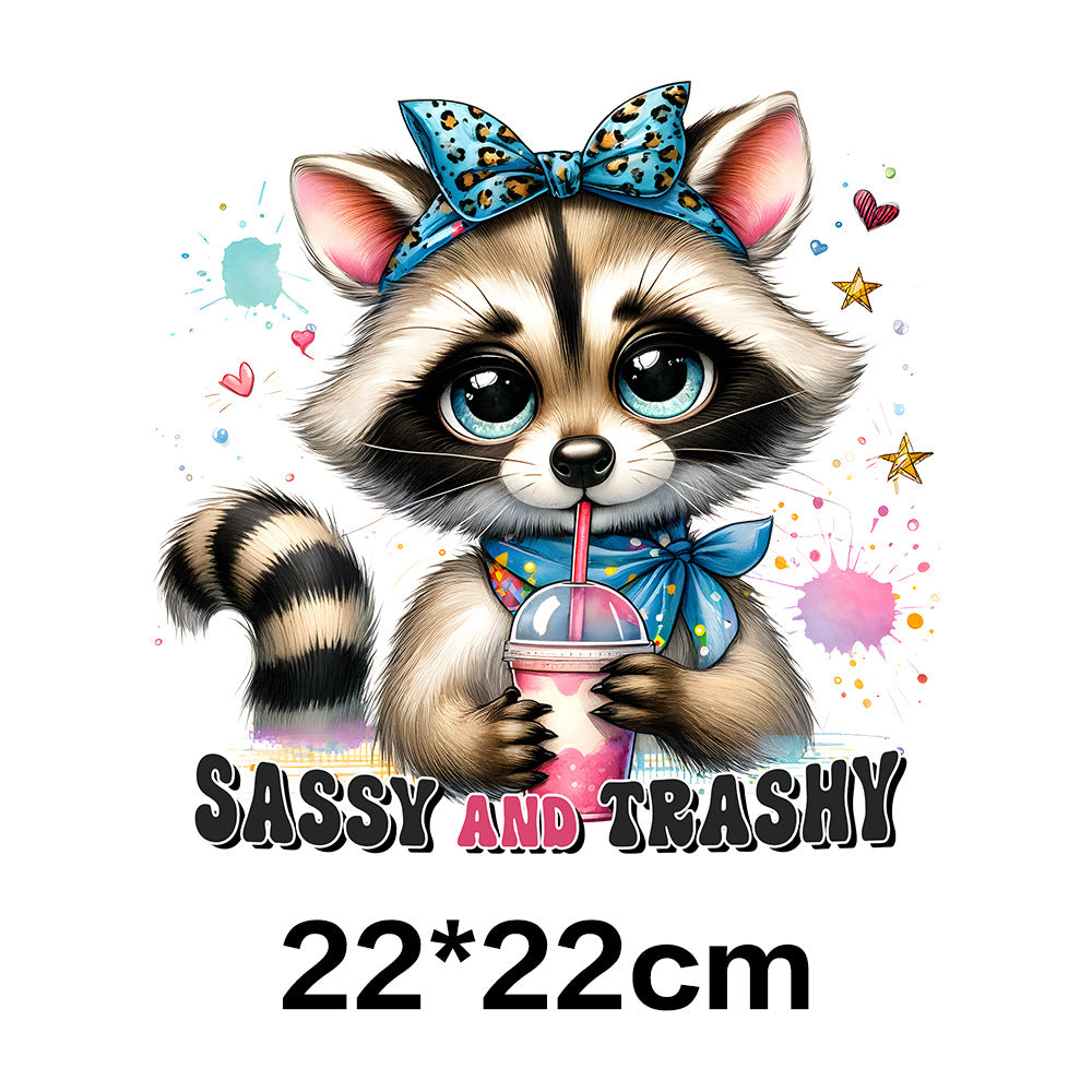 Wholesale 10pcs Fun Raccoon  UV DTF Ready to Press Transfers Wraps