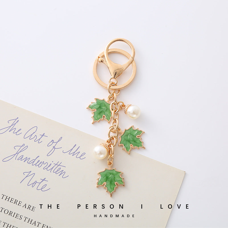 Wholesale Falling Maple Leaf Oil Key Chain