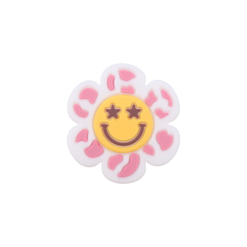 Wholesale Cartoon Flower Smiley Teether Creative DIY Focal Beads