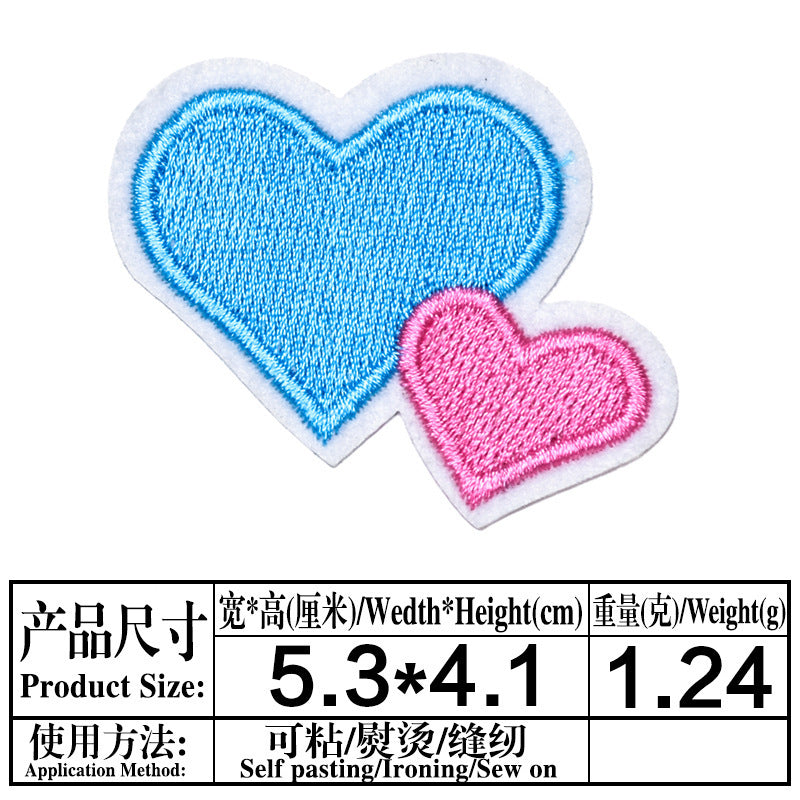 Wholesale 18Pcs Cloth Embroidered Patches Pink Flower Sew On Stickers For Clothing Fashion Accessory