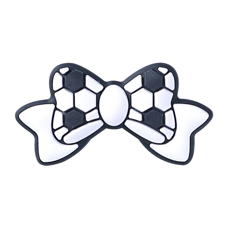 Wholesale  20pcs/pack  Baseball and basketball pattern bow silicone  Focal Beads