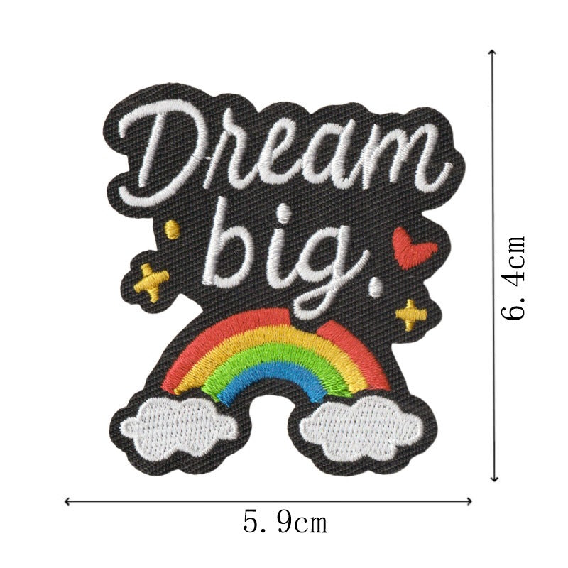Wholesale Iron On Embroidered Patches Set Of 9 English Letter Inspirational Quote Decorative Clothing Accessories For Coats And ets