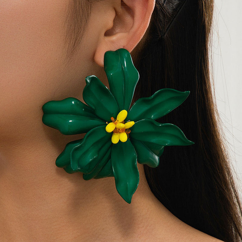 Wholesale Acrylic Flower Alloy Earrings Retro Chic Fashion Jewelry Accessory For Women Casual Party