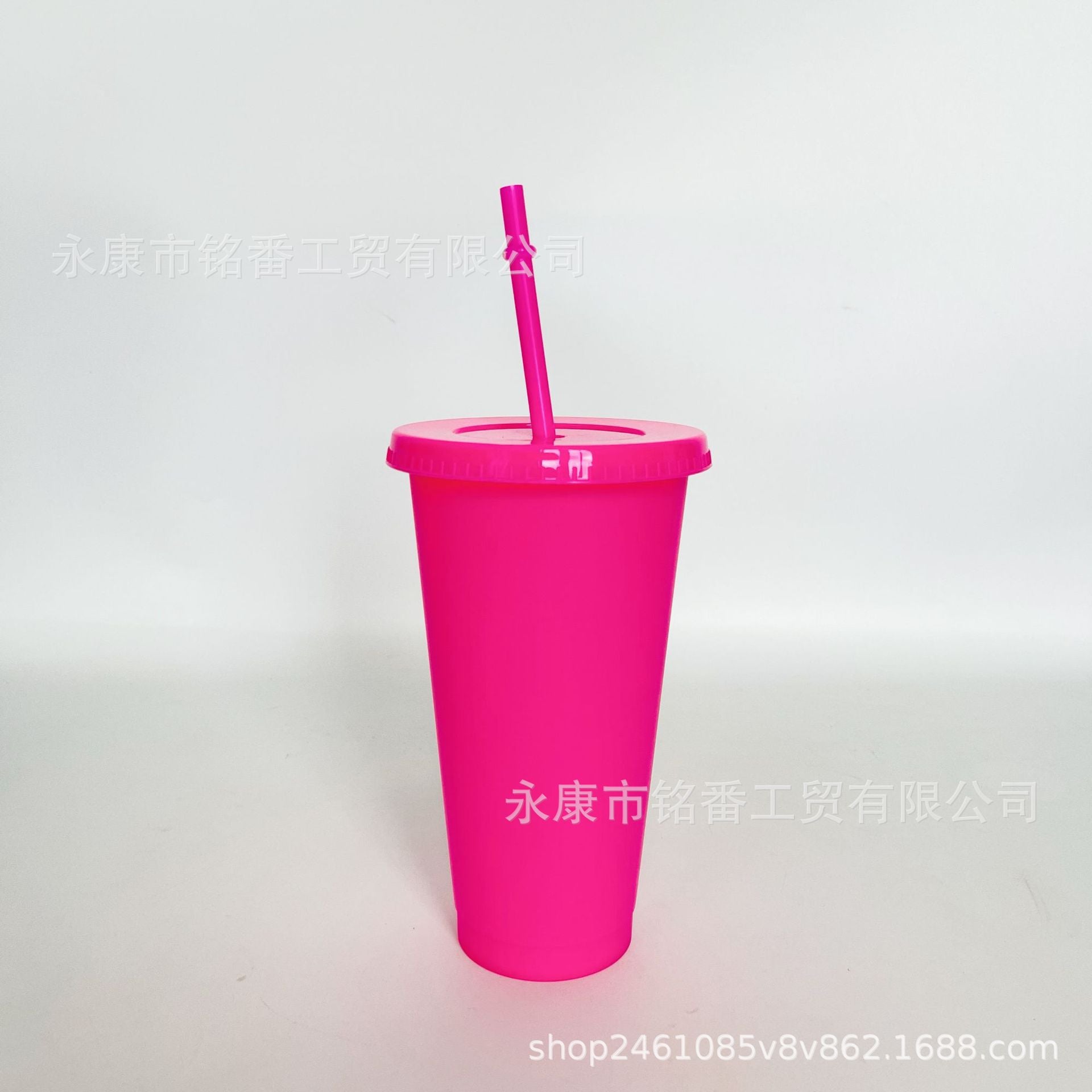 Wholesale 5pcs 24OZ solid color PP plastic large capacity 710ml straw cup