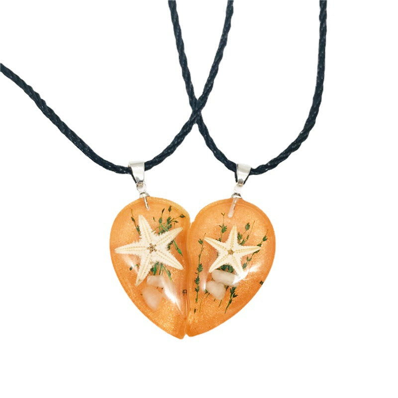 Wholesale Natural Resin Starfish Ocean Necklace