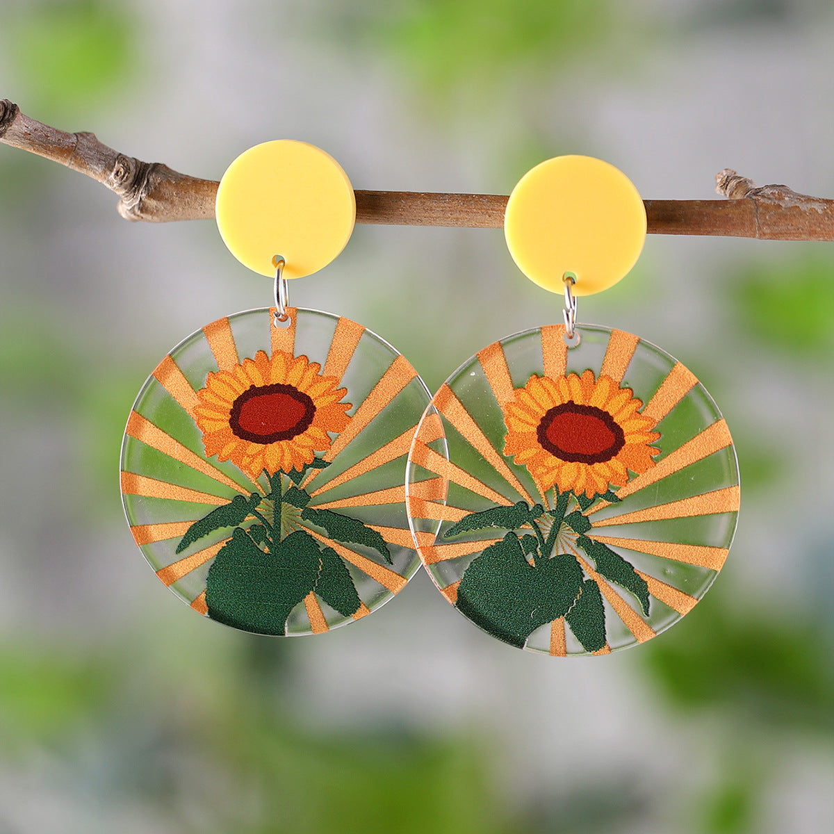 Wholesale Spring and summer flower leaf pendant earrings acrylic earrings