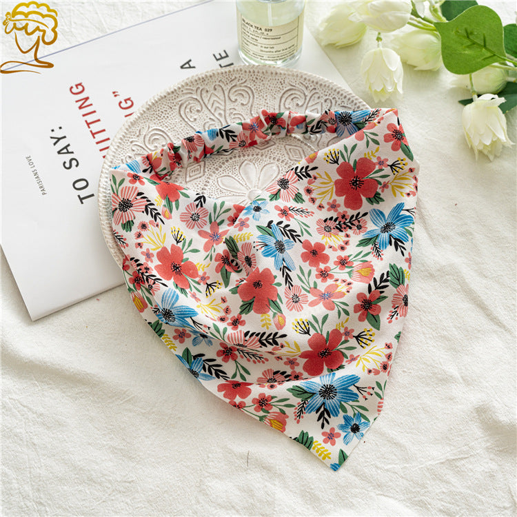 Wholesale New Floral Pastoral Wind Scarf Women's Elastic Headband