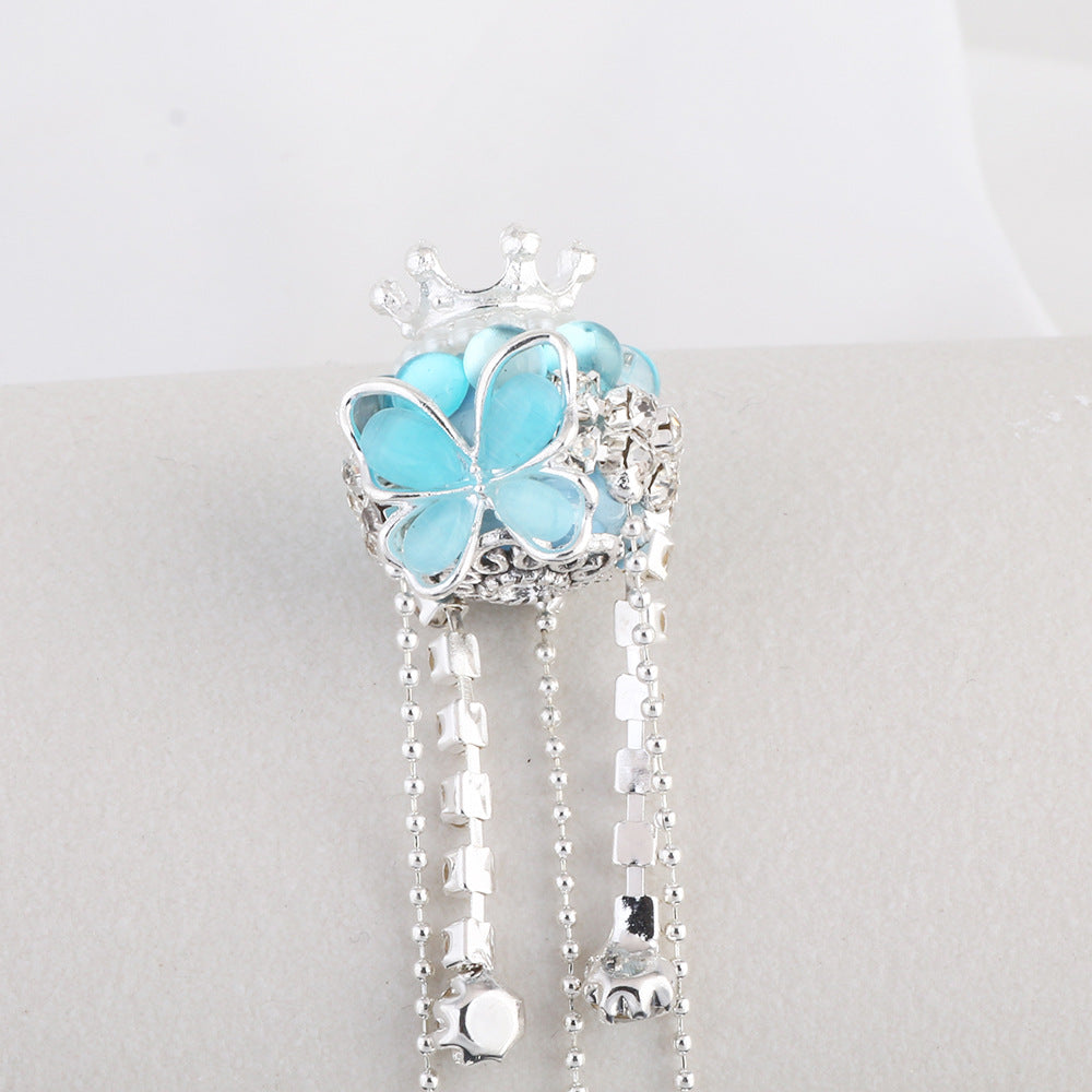 Wholesale Heavy Industry Butterfly Crown Tassel Soft Clay Diamond Ball