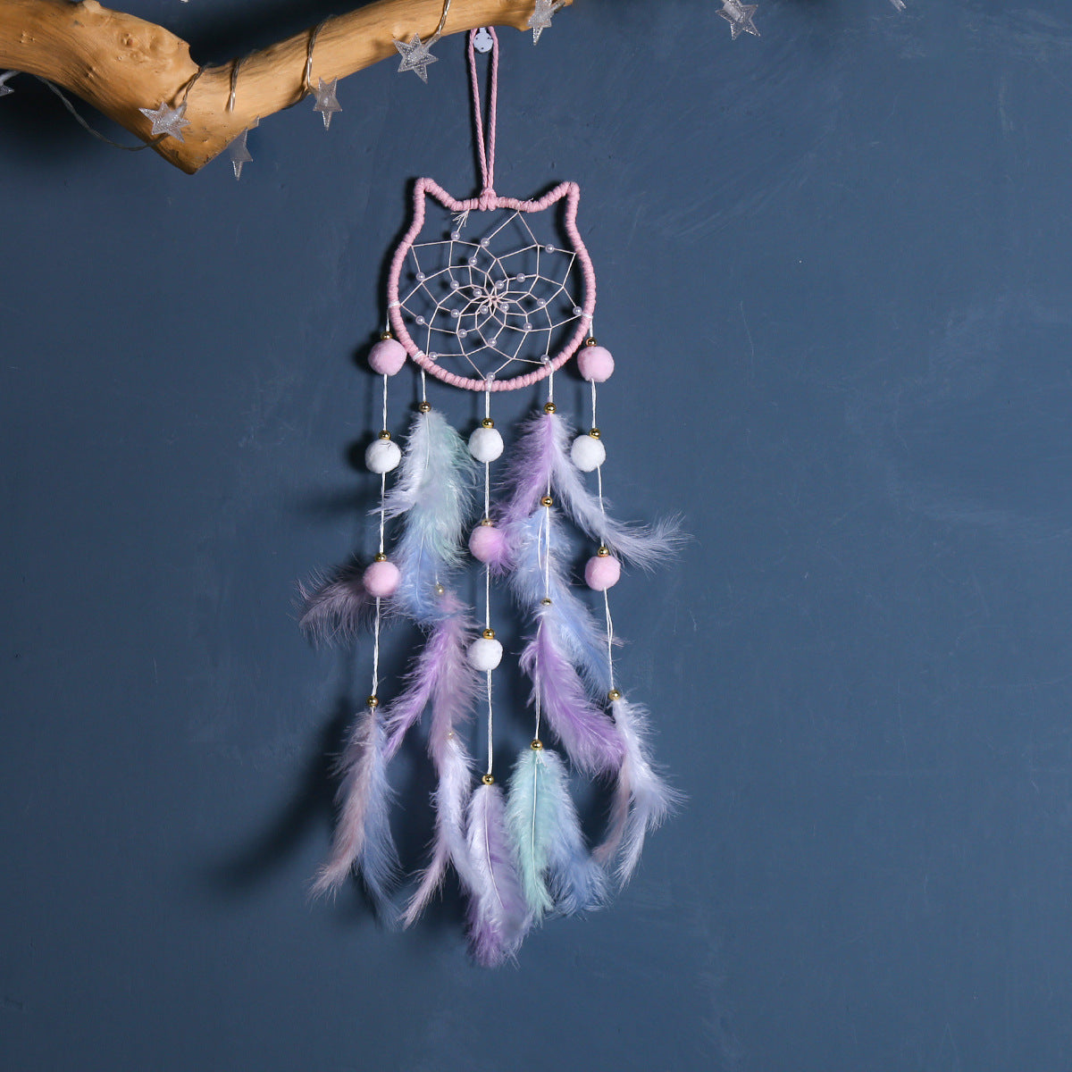Wholesale Girly Handmade Dream Catcher Pendant Feather Woven Pendant Cute Dream Catcher