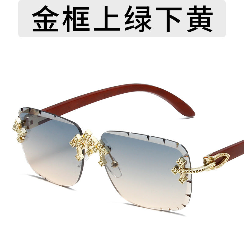 Wholesale Personalized frameless metal square lace sunglasses