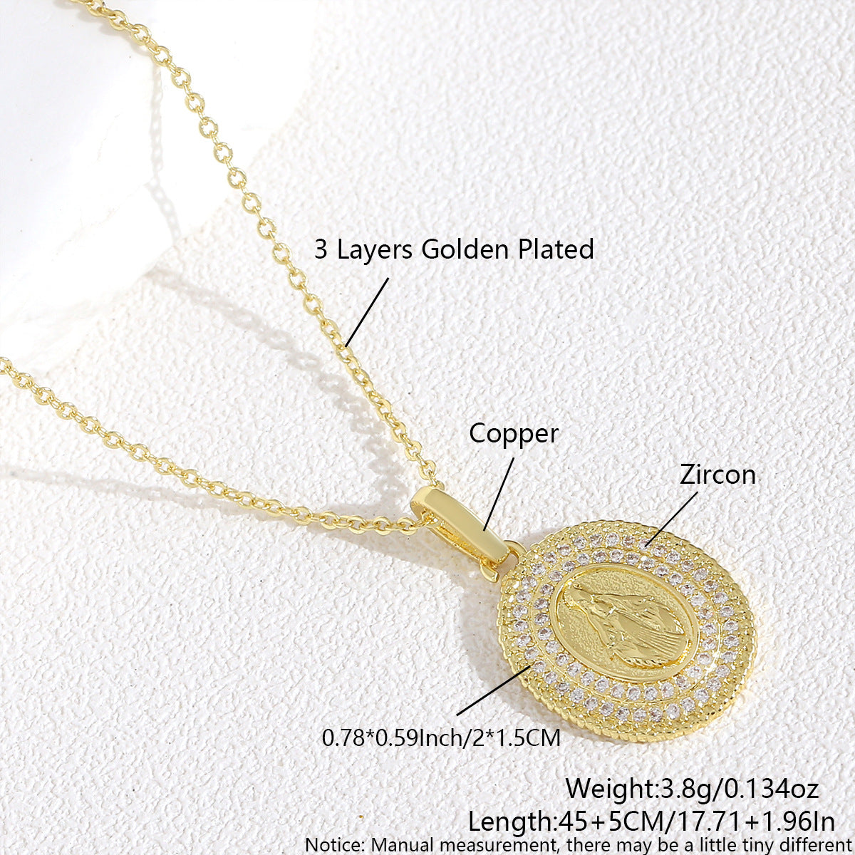 Wholesale Diamond encrusted round card character choker necklace