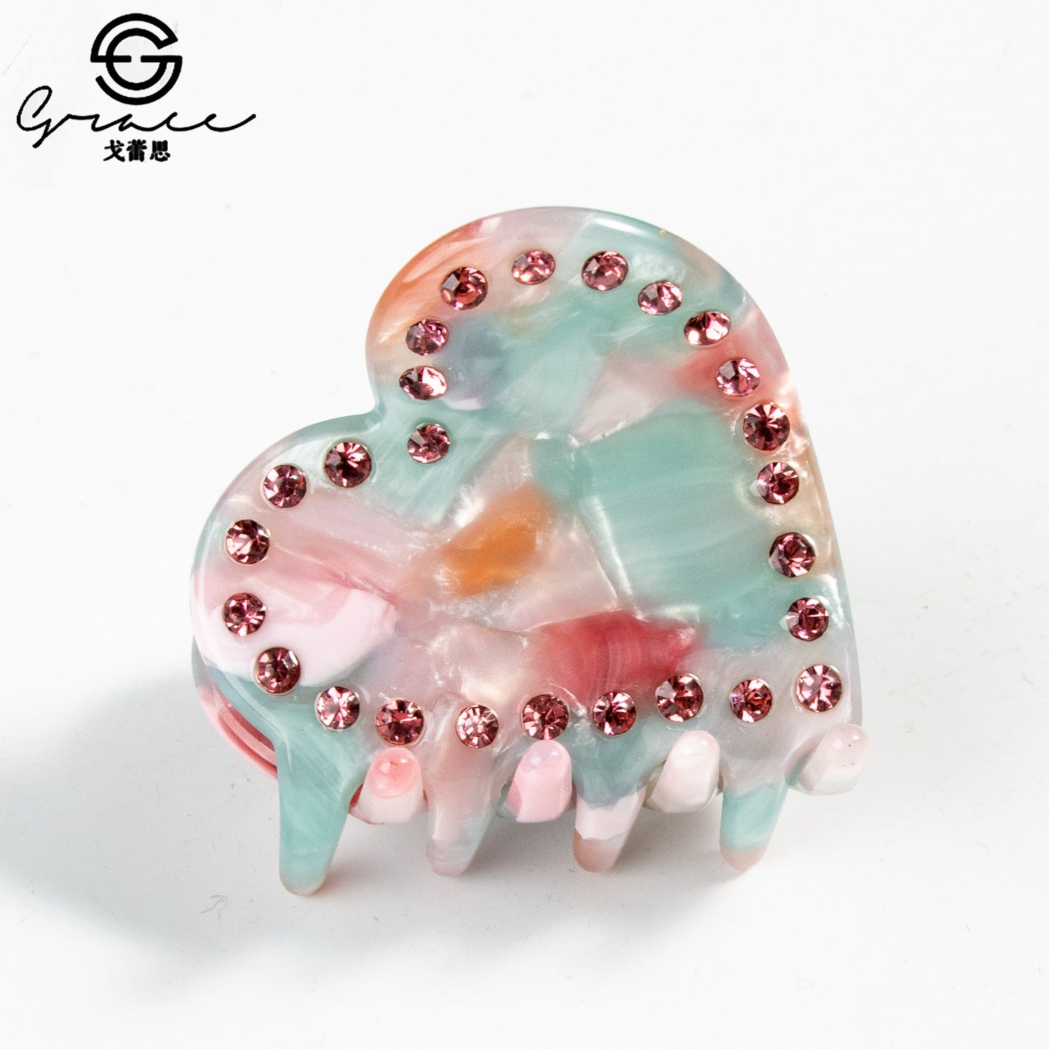 Wholesale Valentine's Day Acetate Heart Shaped Hair Clips