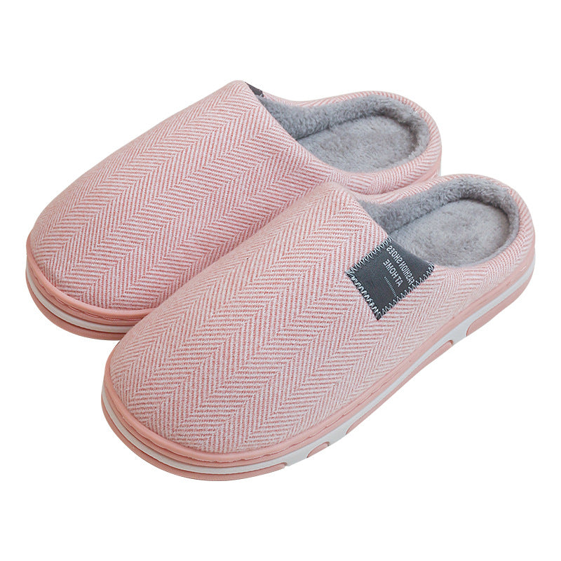 Wholesale Autumn and Winter Indoor Home Simple Solid Color Thick Bottom Plush Warm Slippers